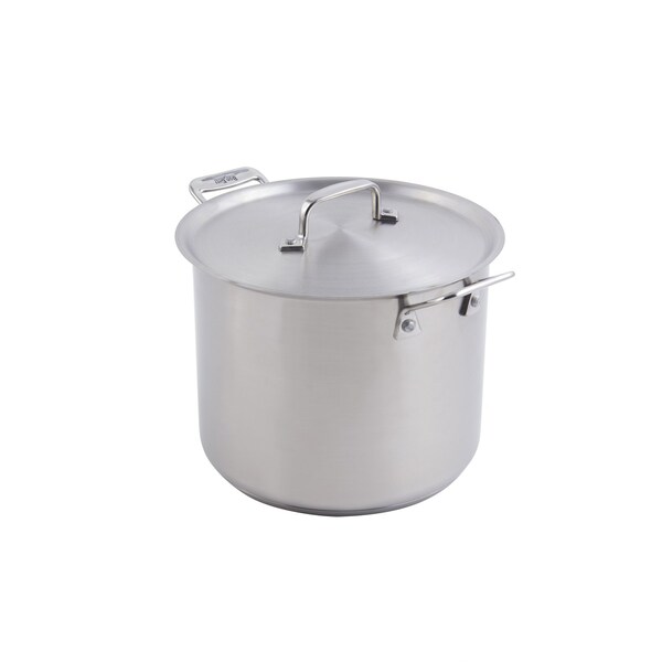 Bon Chef Cucina Stock Pot W/ Lid, Ind Btm, 9 1/2"Dia X 7 3/8"H, 2 Sq Hndls, 7 Qt 60003 - main